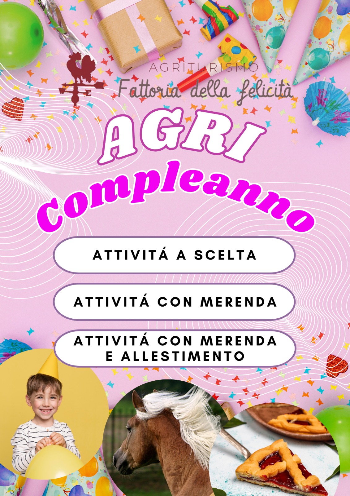 Sfondo Fotografico Tema Fattoria 1.5x1m – Rosa Con Fienile, Fiori E Animali Per Compleanno Bambine